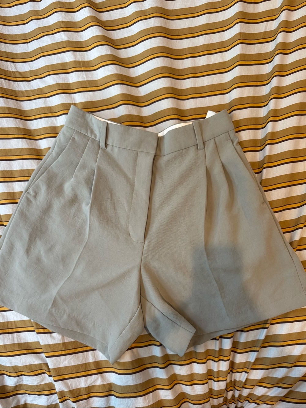 Aritzia High-Waist Tailored Shorts in Light Gray